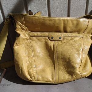 Yellow Leather Shoulder Bag